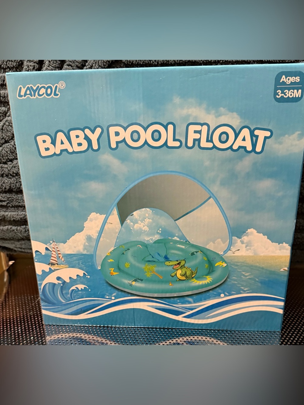 Laycol Blue Baby Pool Float with Sun Canopy